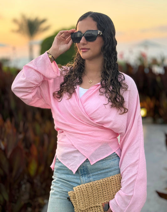 Blush Wrap Blouse - Haven Charm Egypt