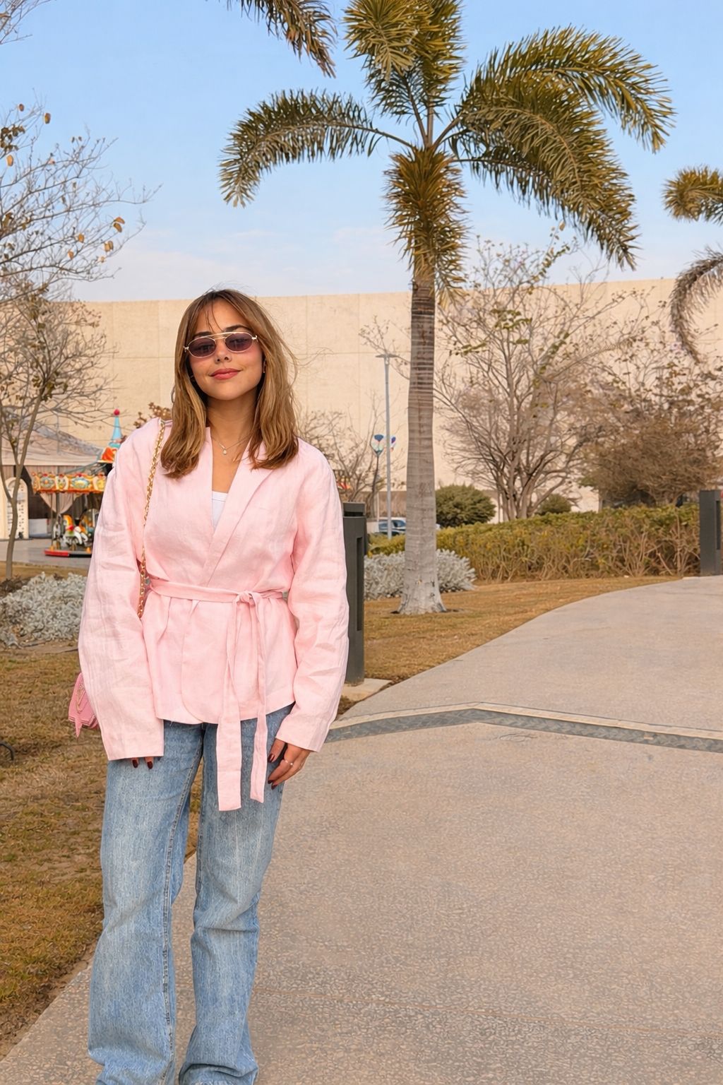 Rose Linen Wrap Top - Haven Charm Egypt