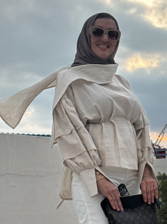 Pure Linen Blouse - Haven Charm Egypt