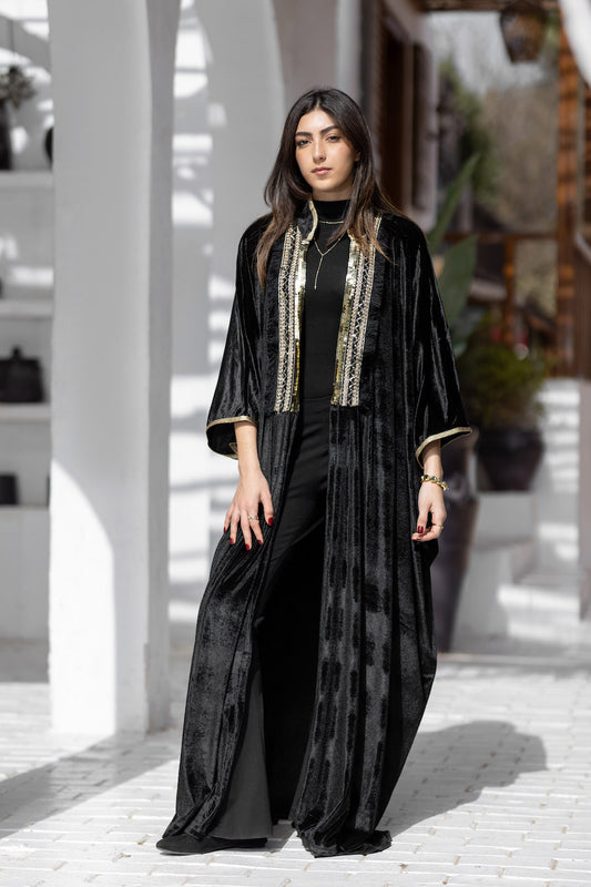 Noir Velvet Kaftan - Haven Charm Egypt
