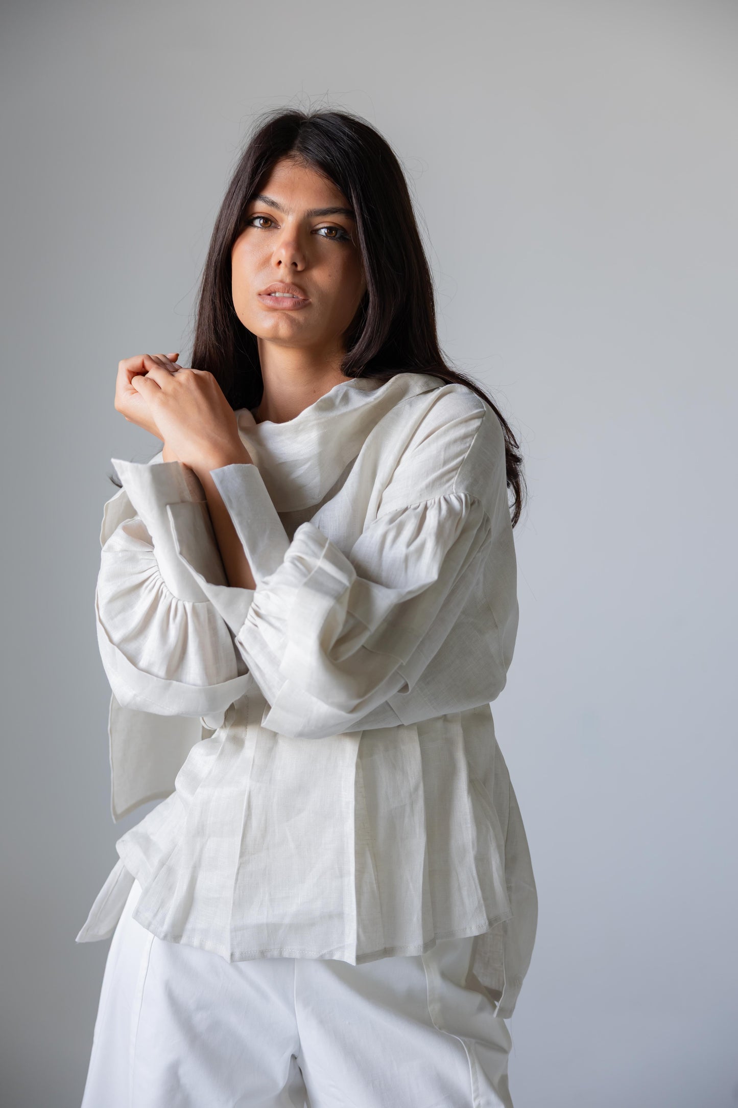 Pure Linen Blouse - Haven Charm Egypt