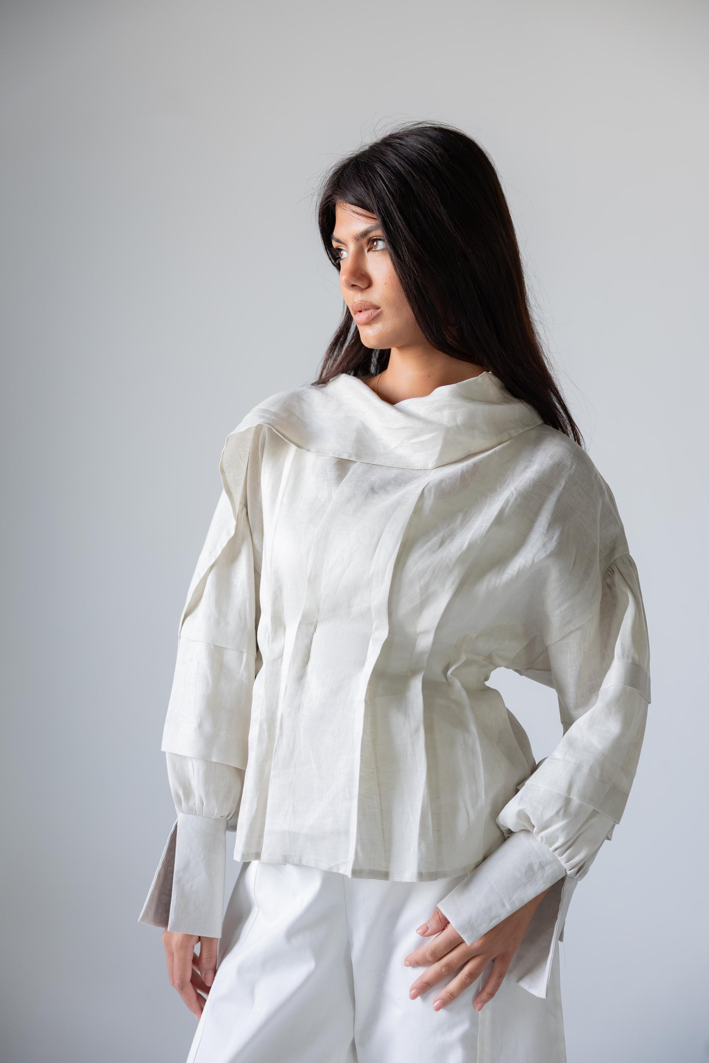 Pure Linen Blouse - Haven Charm Egypt