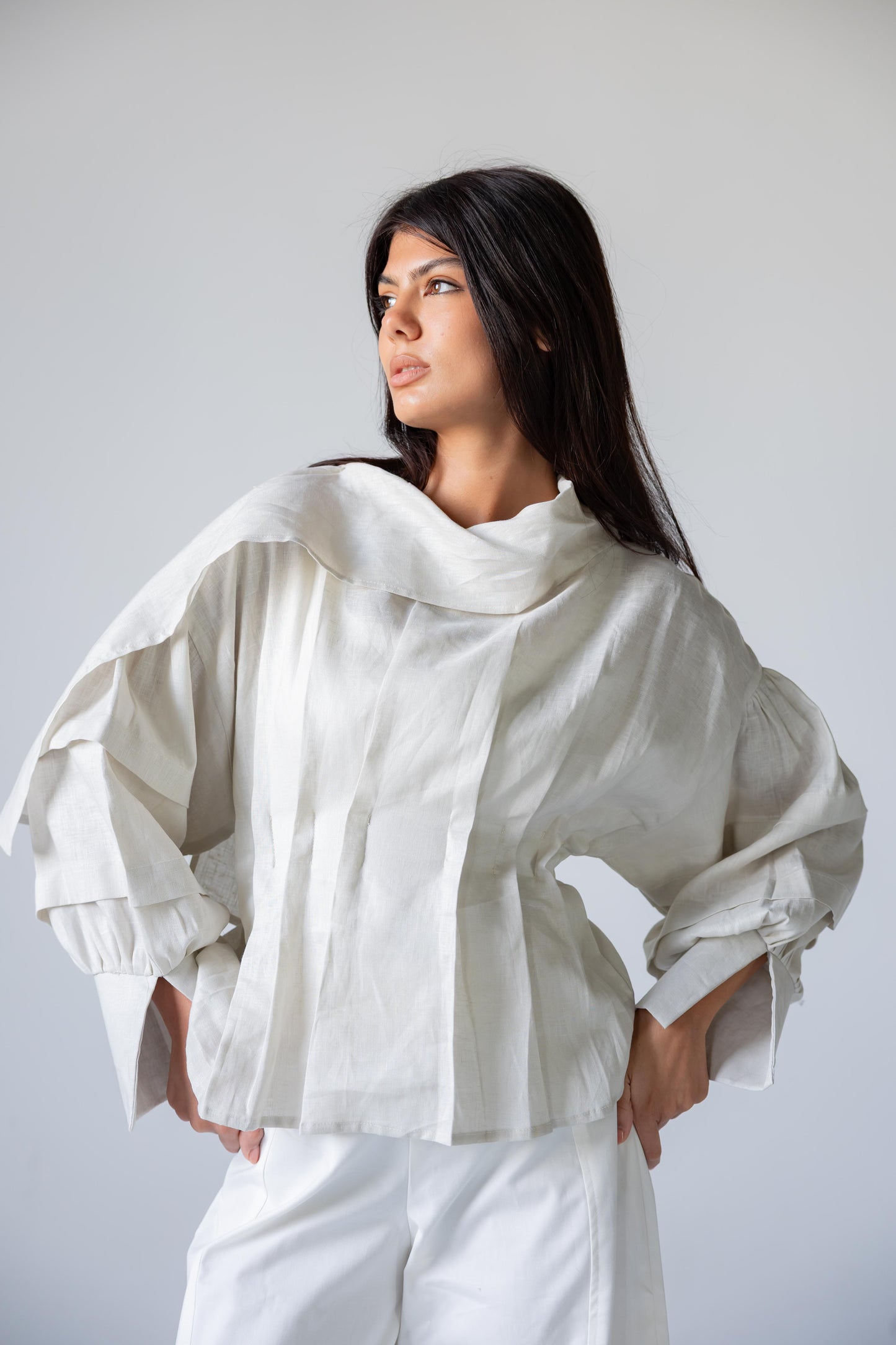 Pure Linen Blouse - Haven Charm Egypt