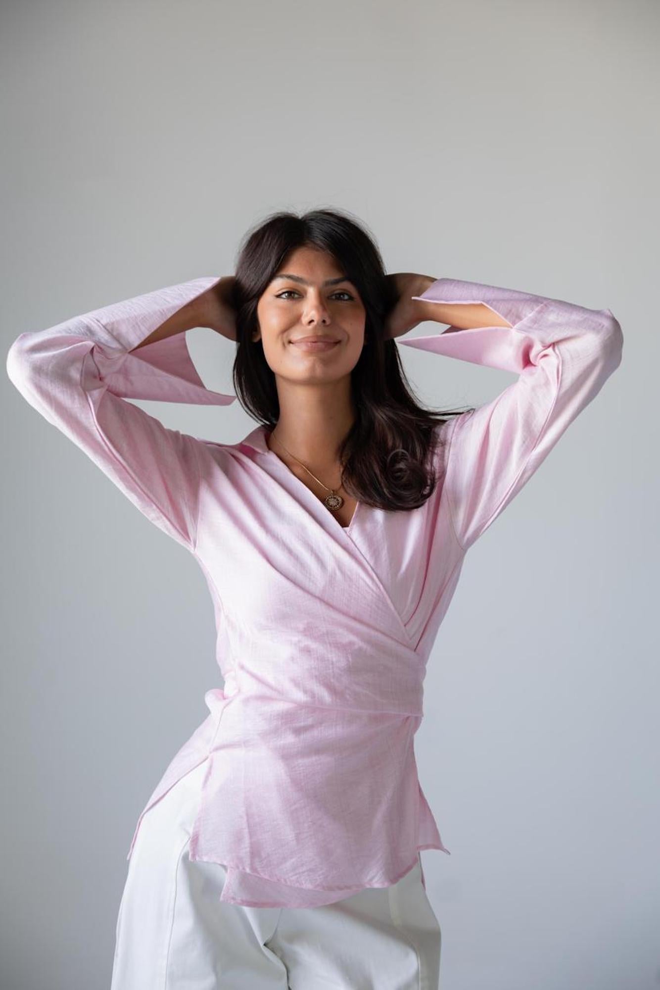 Breezy Wrap Linen Top - Haven Charm Egypt