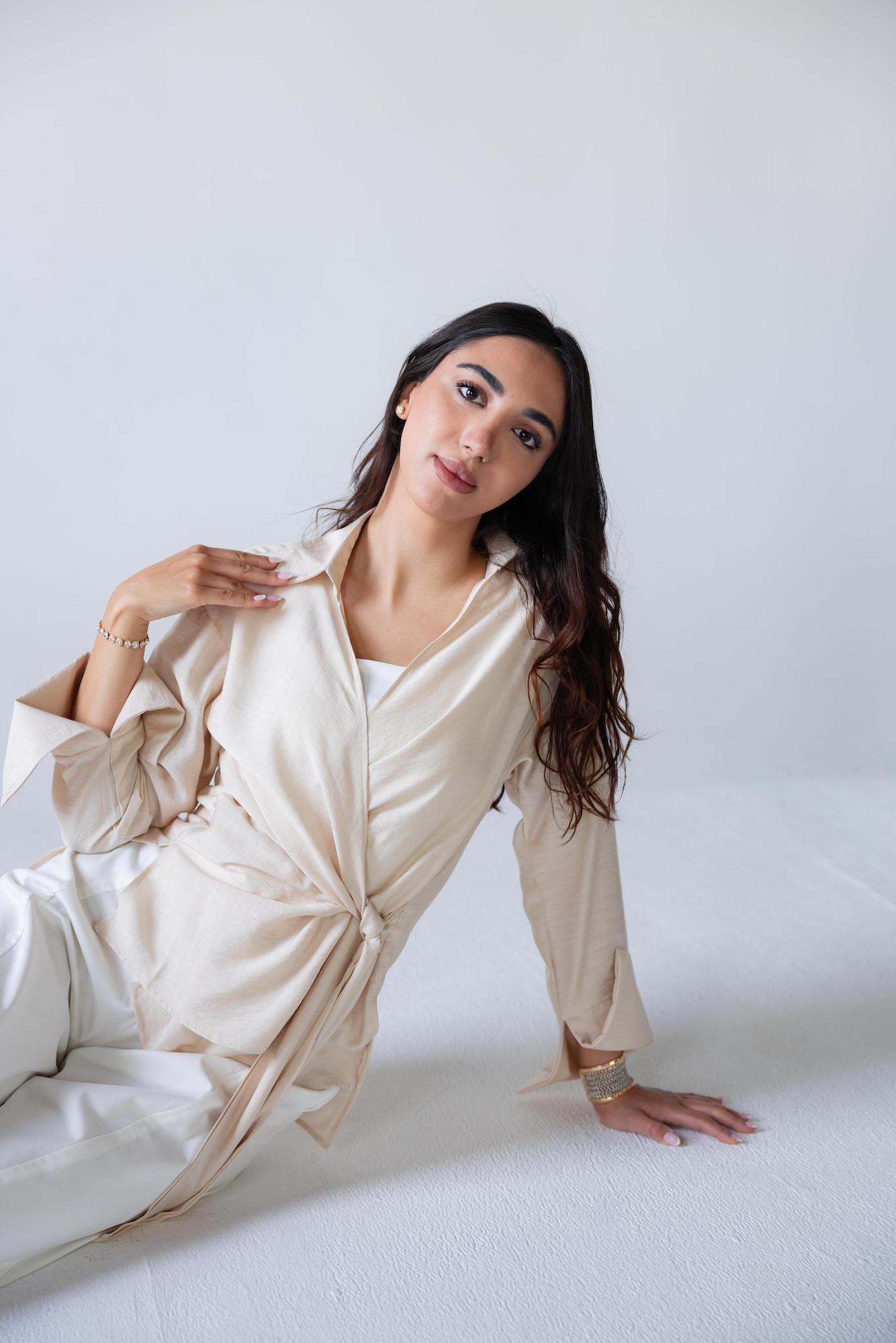 Breezy Wrap Linen Top - Haven Charm Egypt