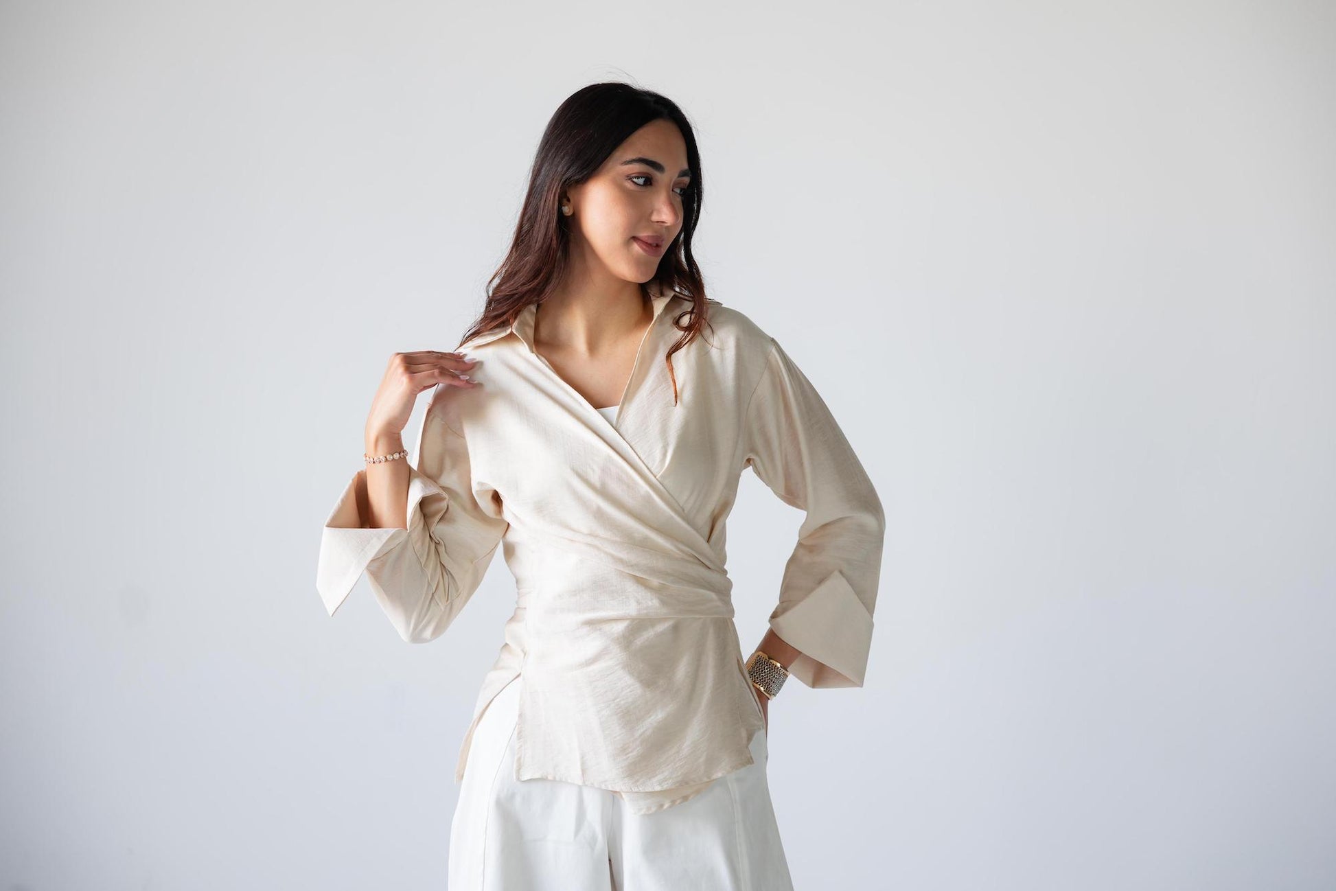 Breezy Wrap Linen Top - Haven Charm Egypt