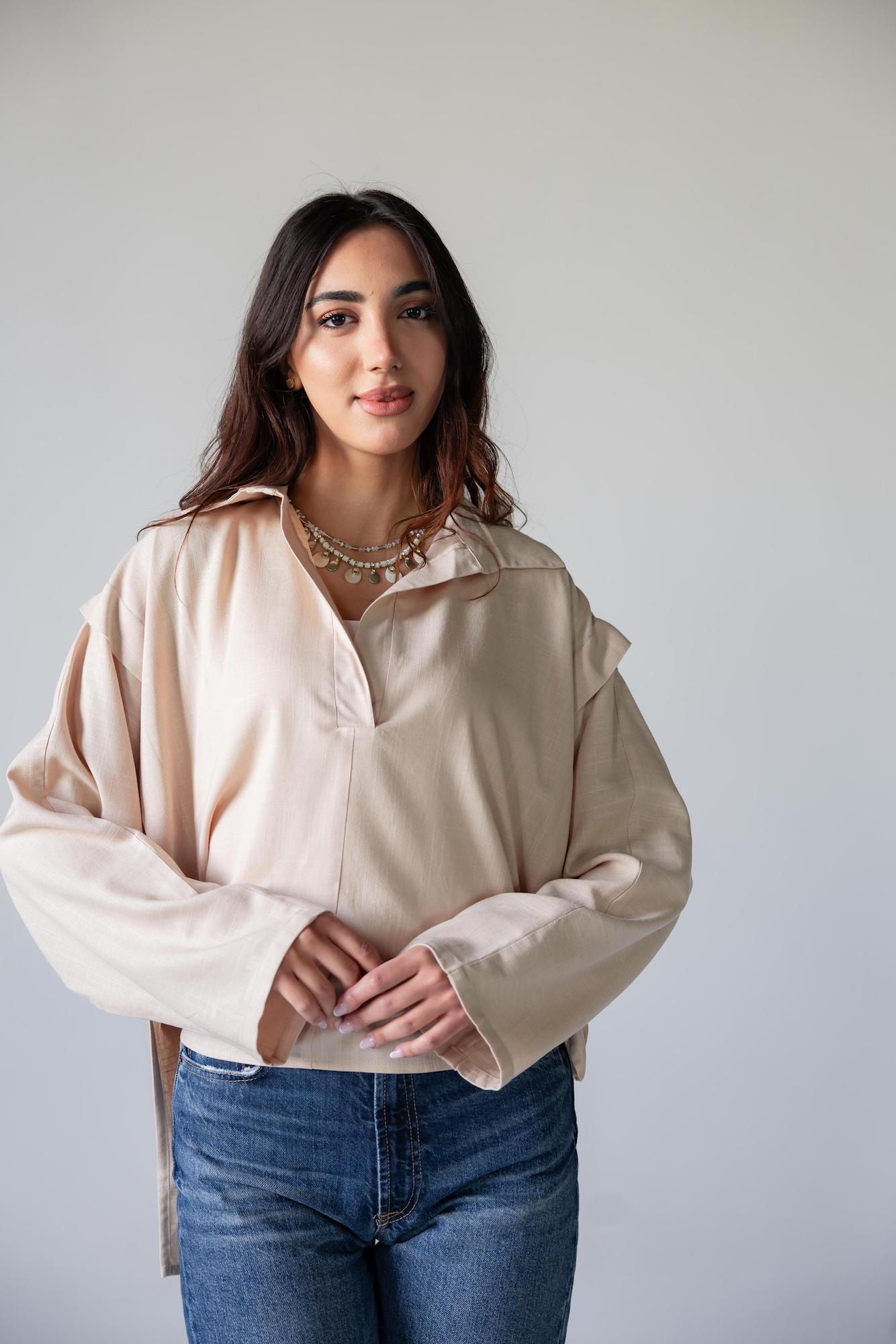 Luna Tie Linen Top - Haven Charm Egypt