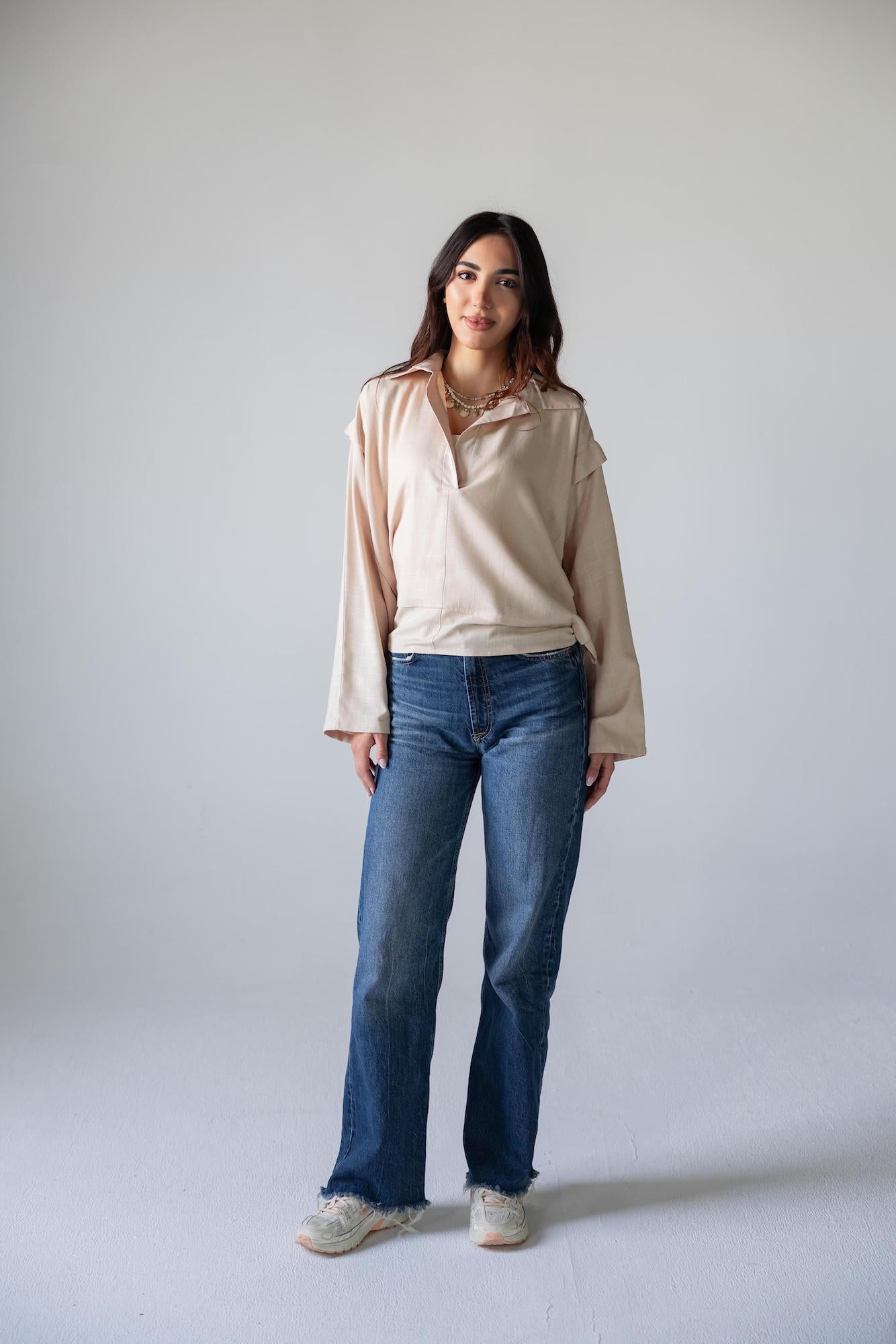 Luna Tie Linen Top - Haven Charm Egypt