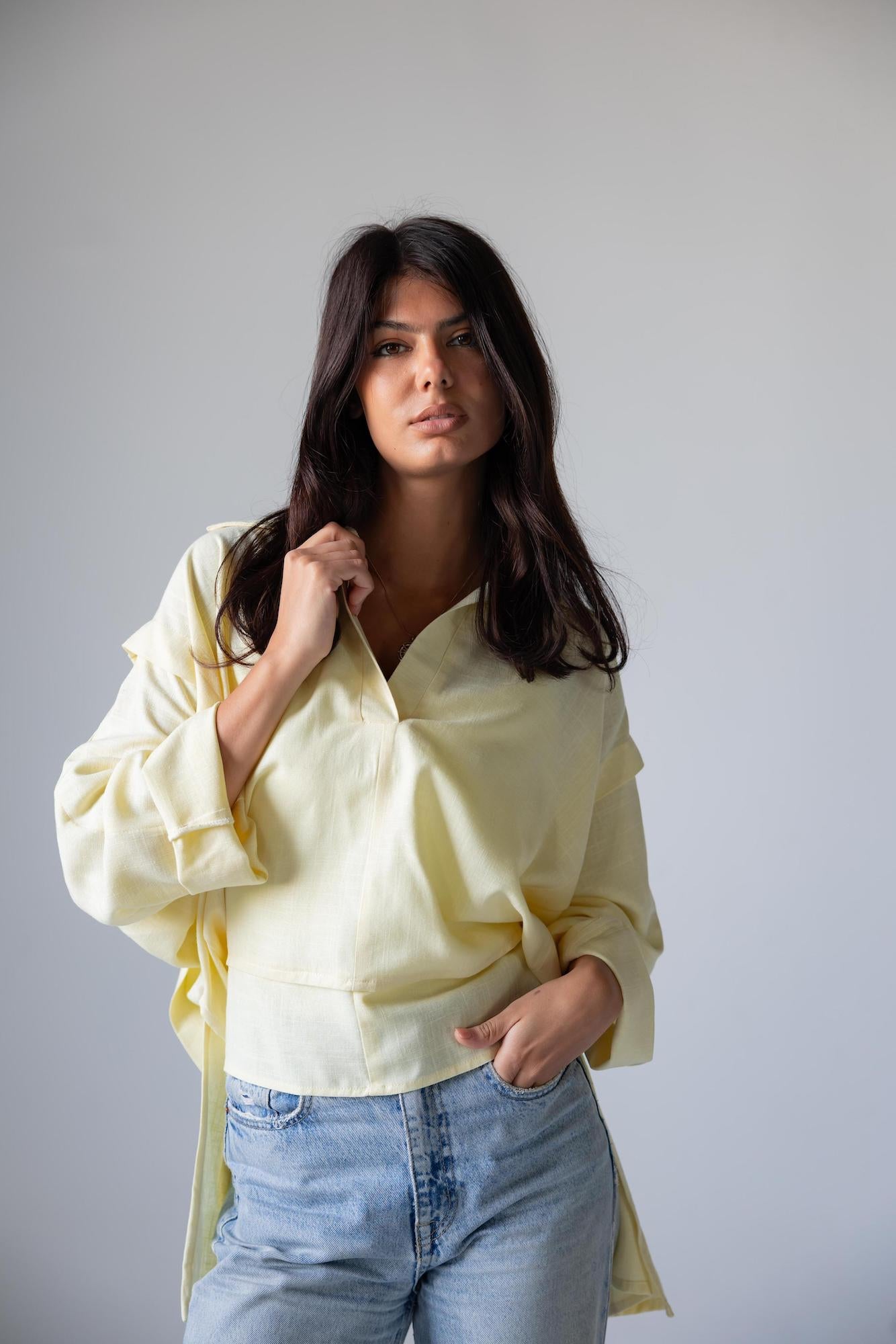 Luna Tie Linen Top - Haven Charm Egypt