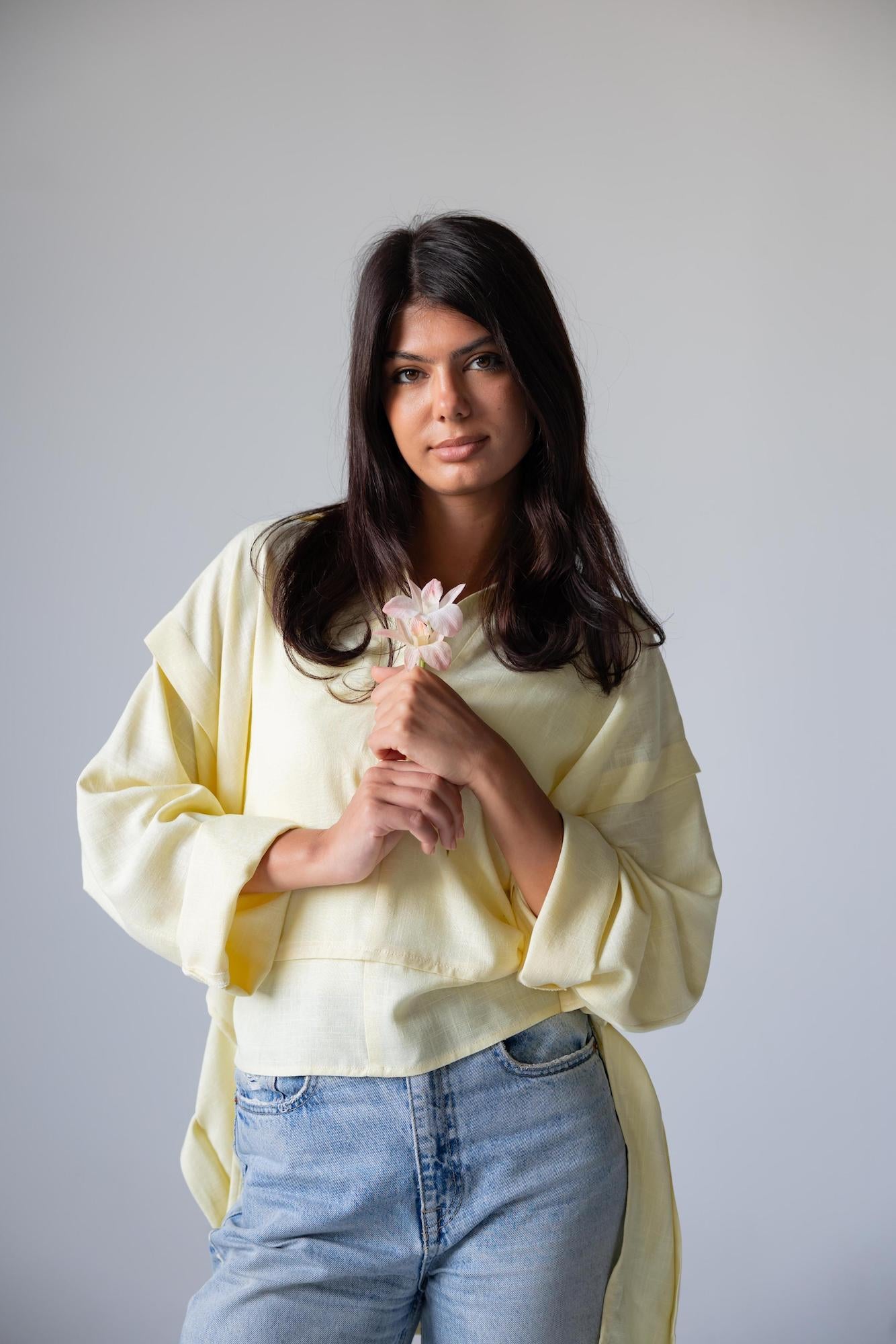 Luna Tie Linen Top - Haven Charm Egypt