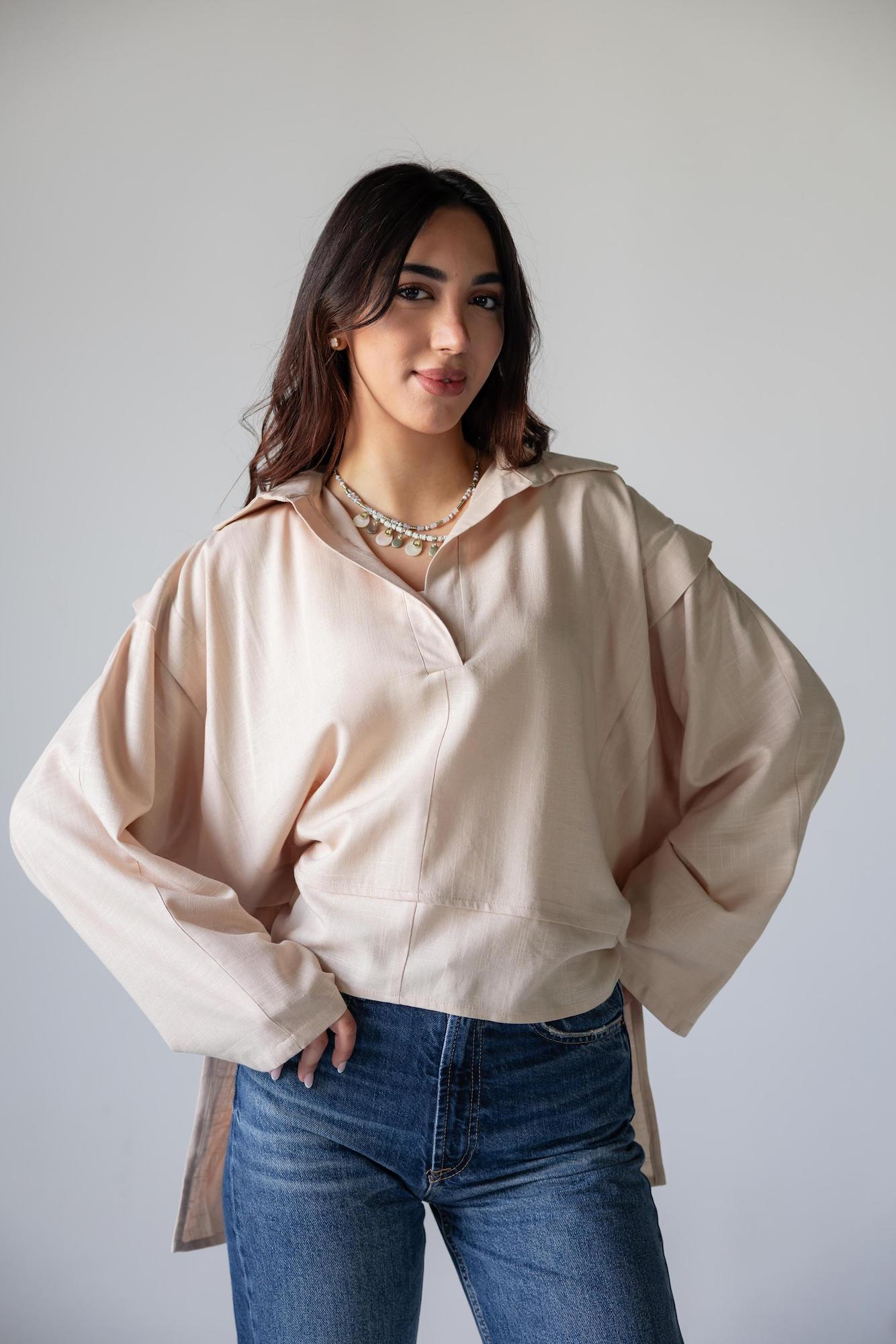 Luna Tie Linen Top - Haven Charm Egypt