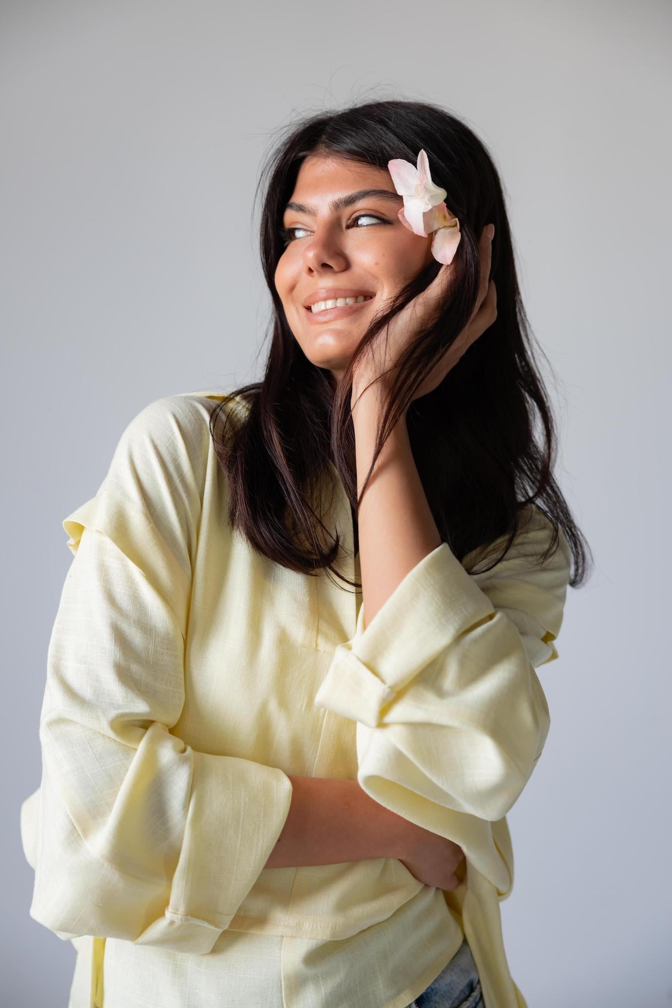 Luna Tie Linen Top - Haven Charm Egypt