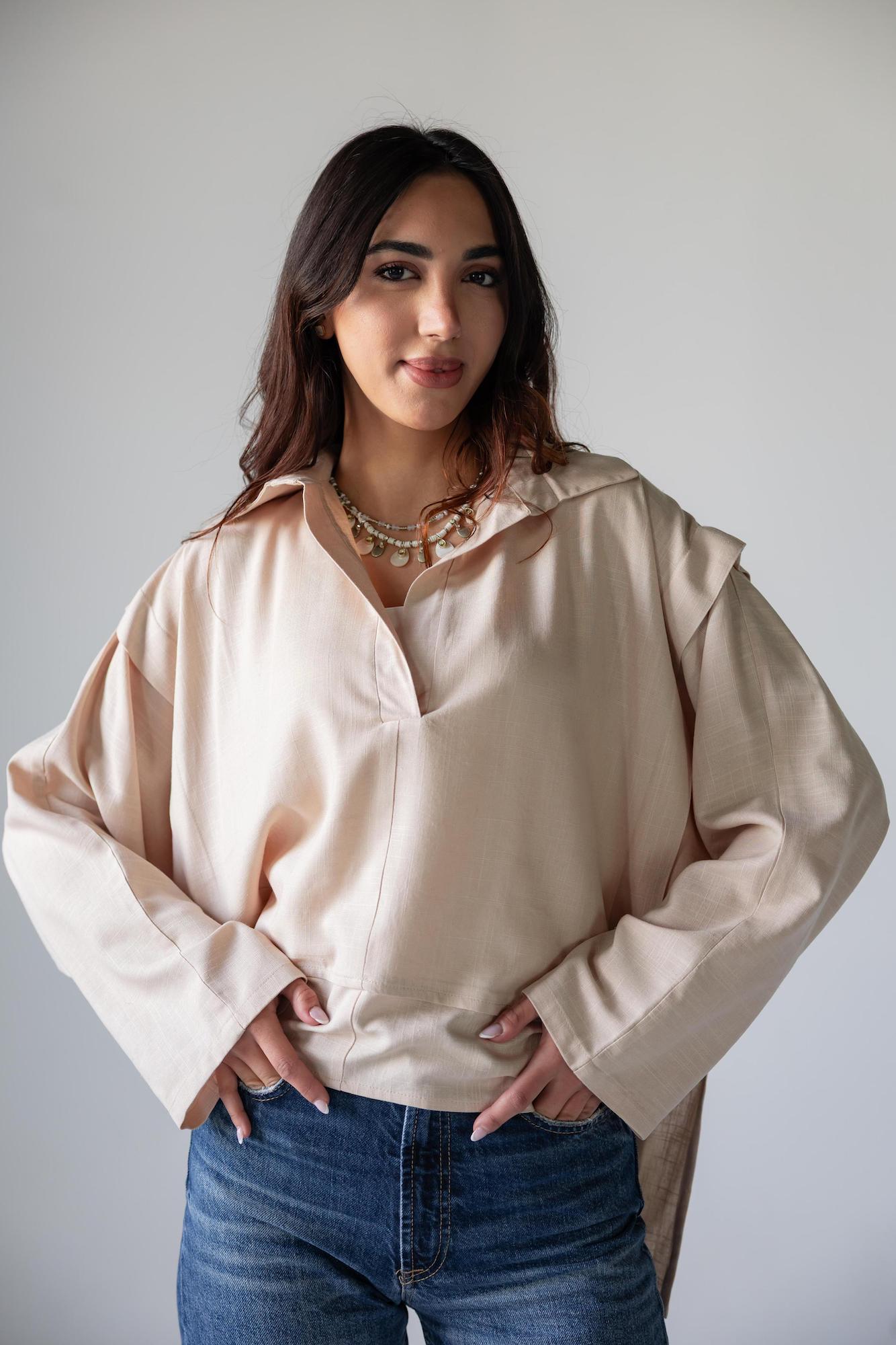 Luna Tie Linen Top - Haven Charm Egypt