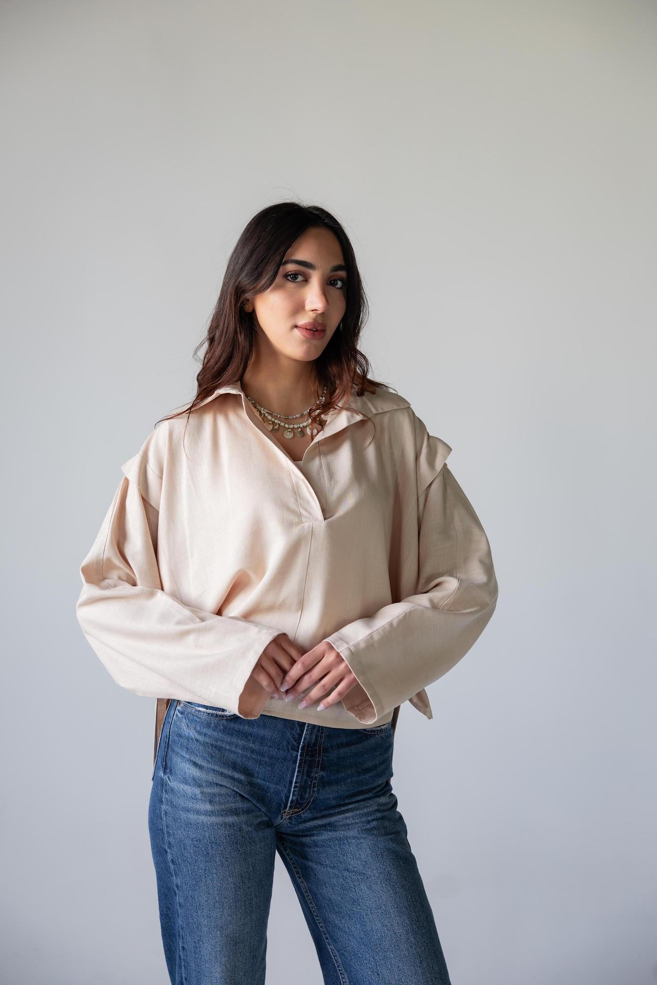 Luna Tie Linen Top - Haven Charm Egypt