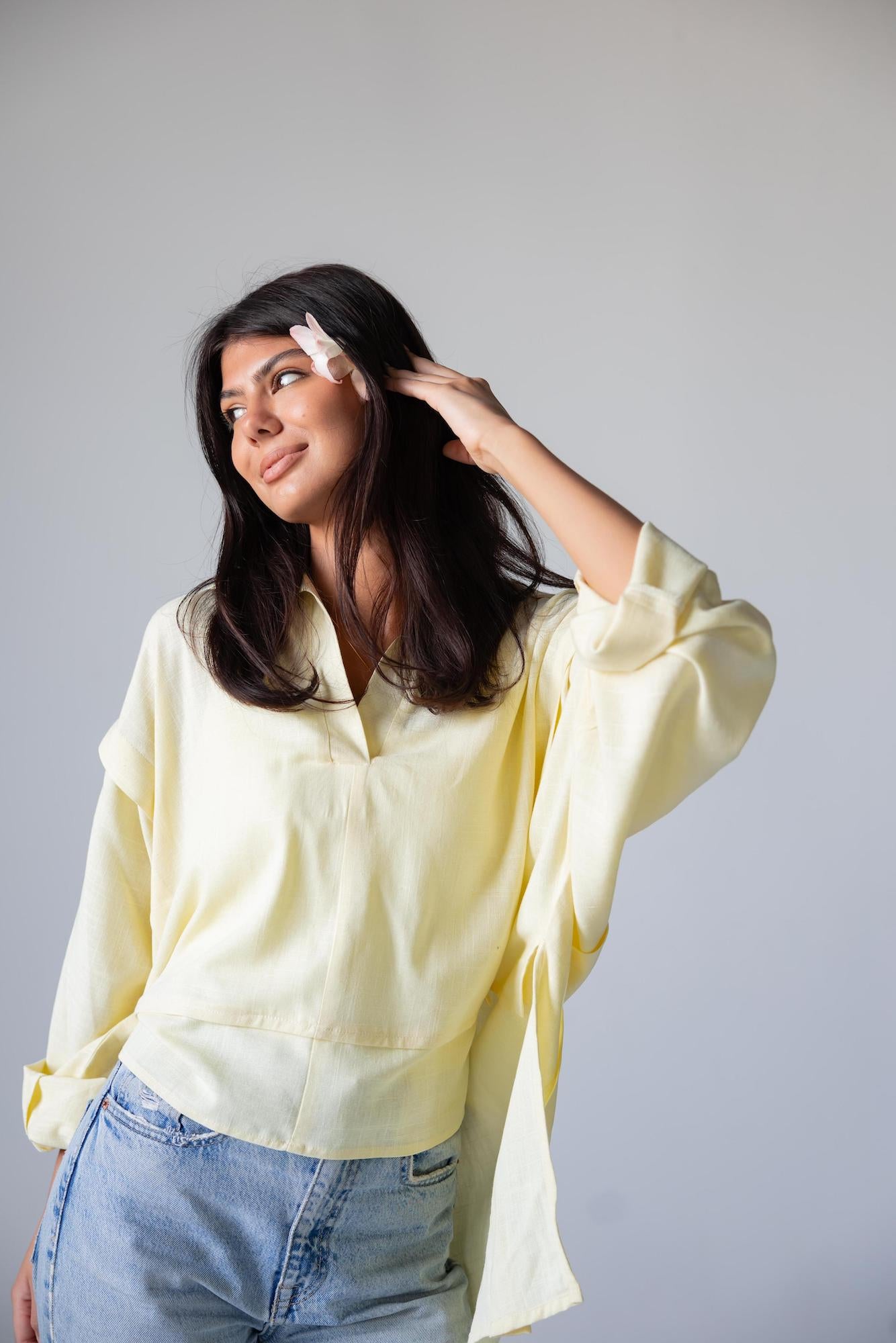 Luna Tie Linen Top - Haven Charm Egypt