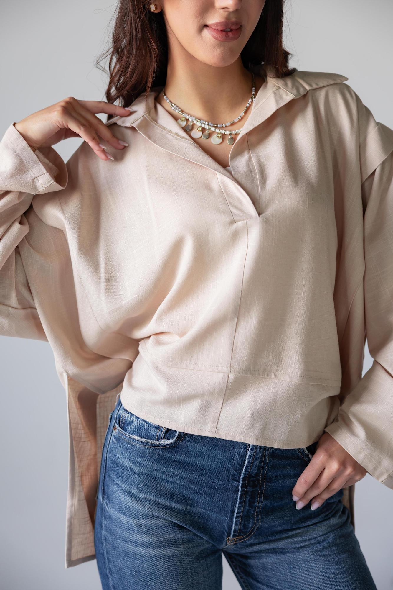 Luna Tie Linen Top - Haven Charm Egypt