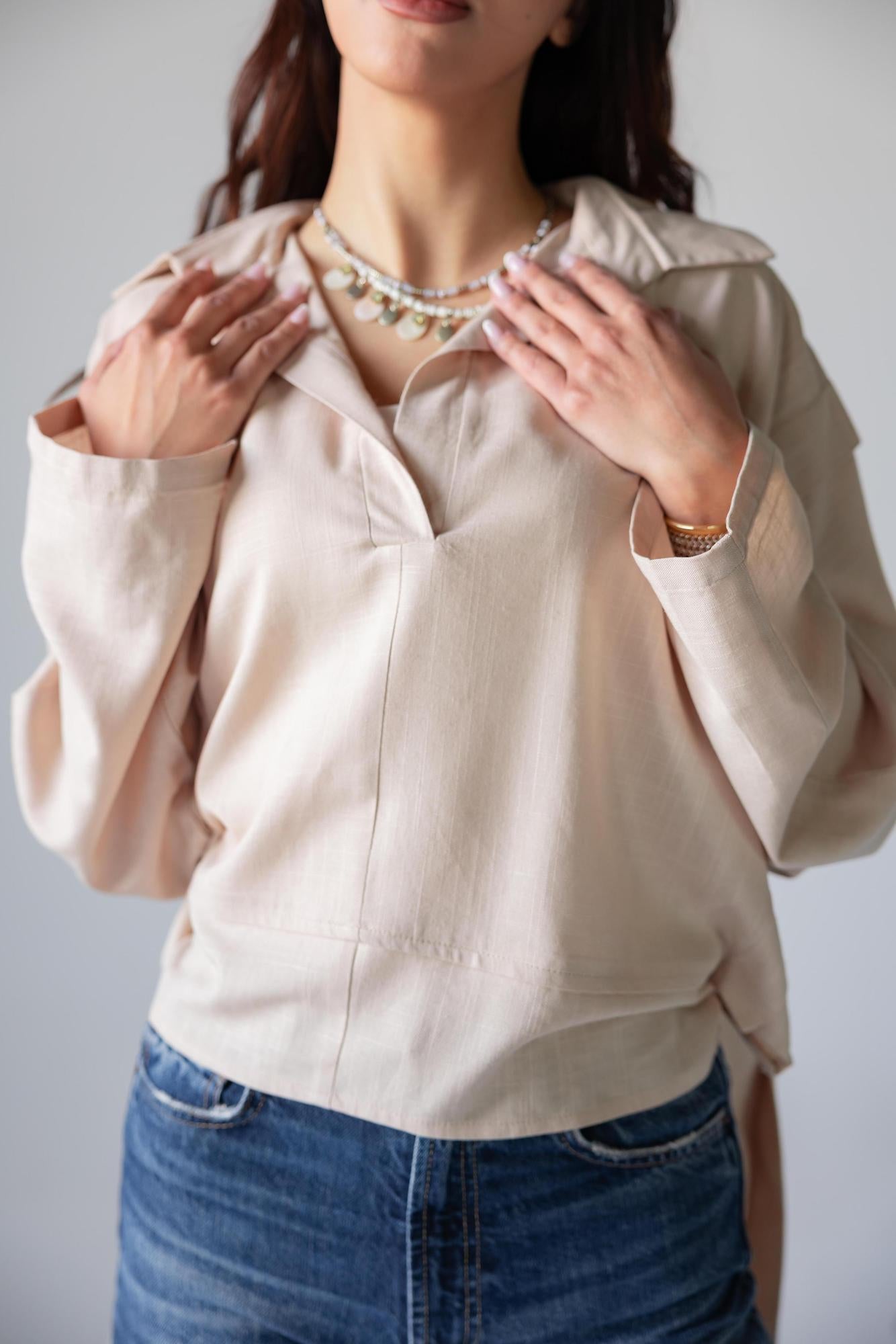 Luna Tie Linen Top - Haven Charm Egypt