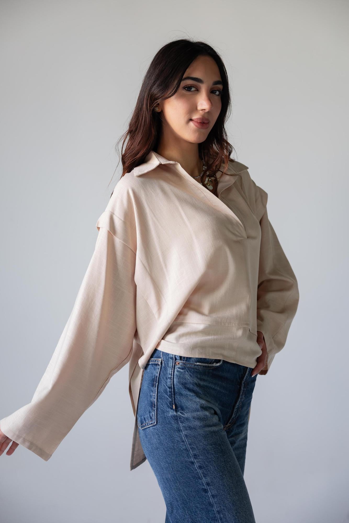 Luna Tie Linen Top - Haven Charm Egypt