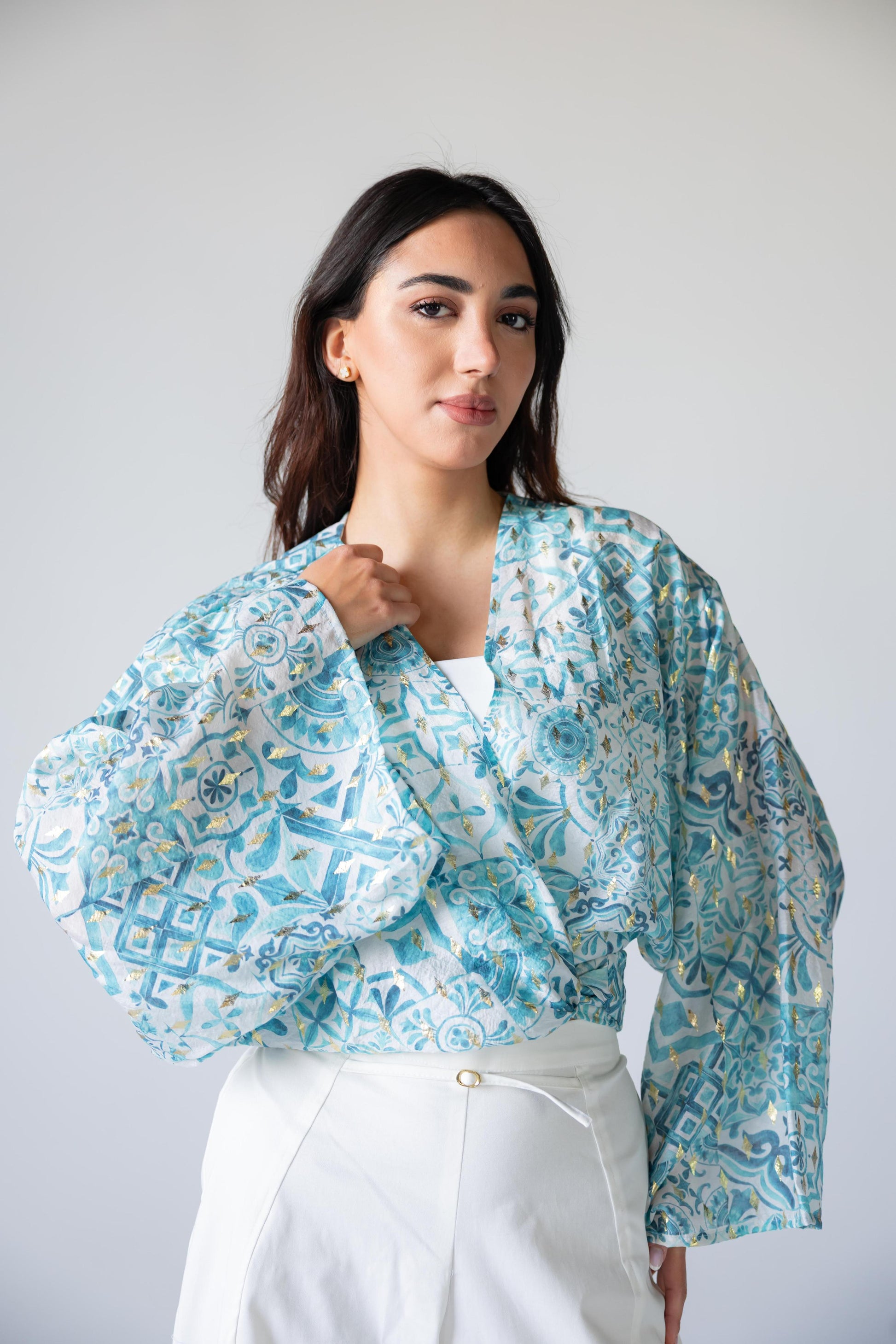 Serene Wrap Voile Top - Haven Charm Egypt