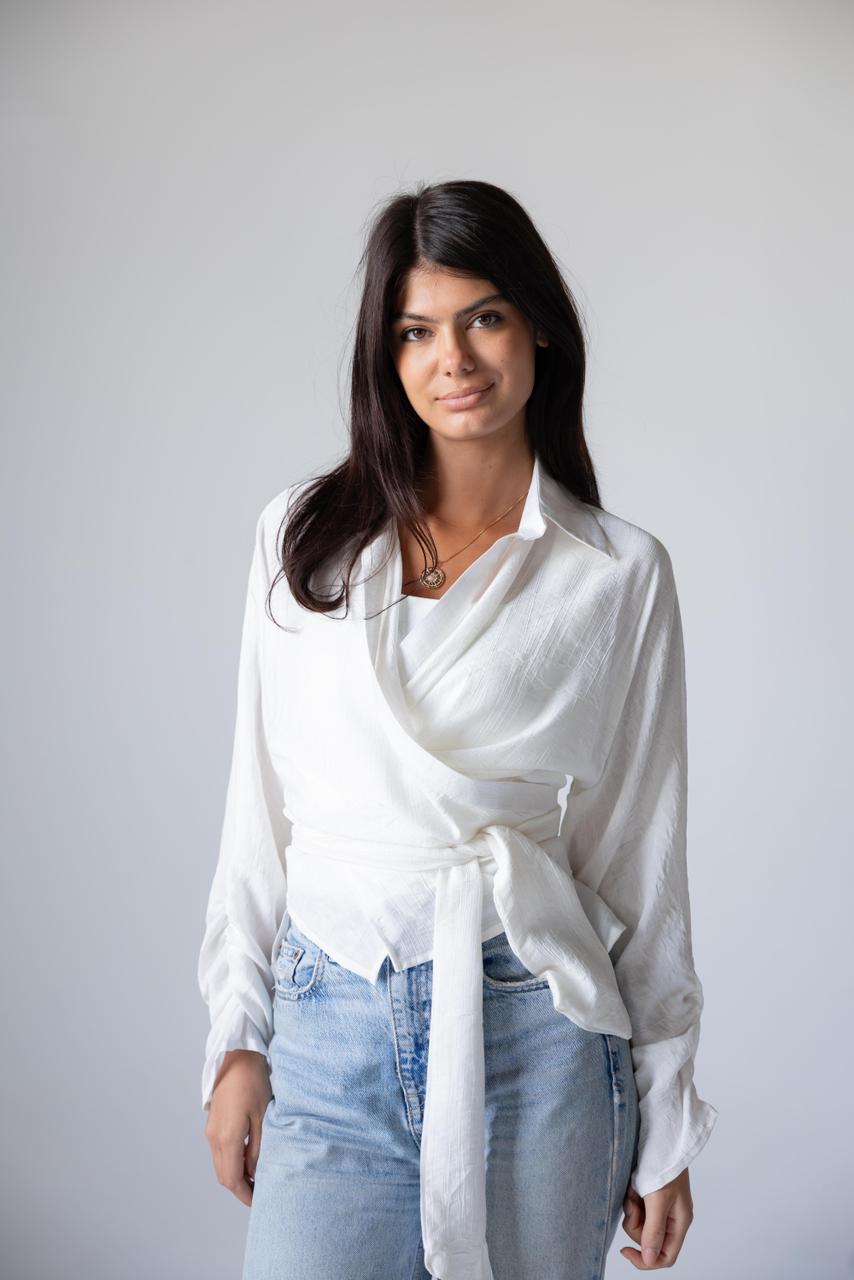 Blush Wrap Linen Top - Haven Charm Egypt