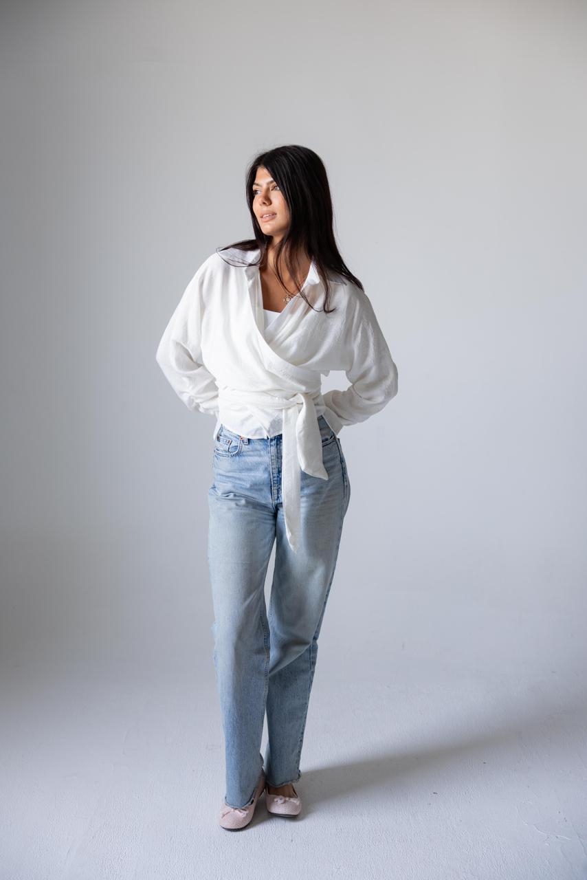 Blush Wrap Linen Top - Haven Charm Egypt